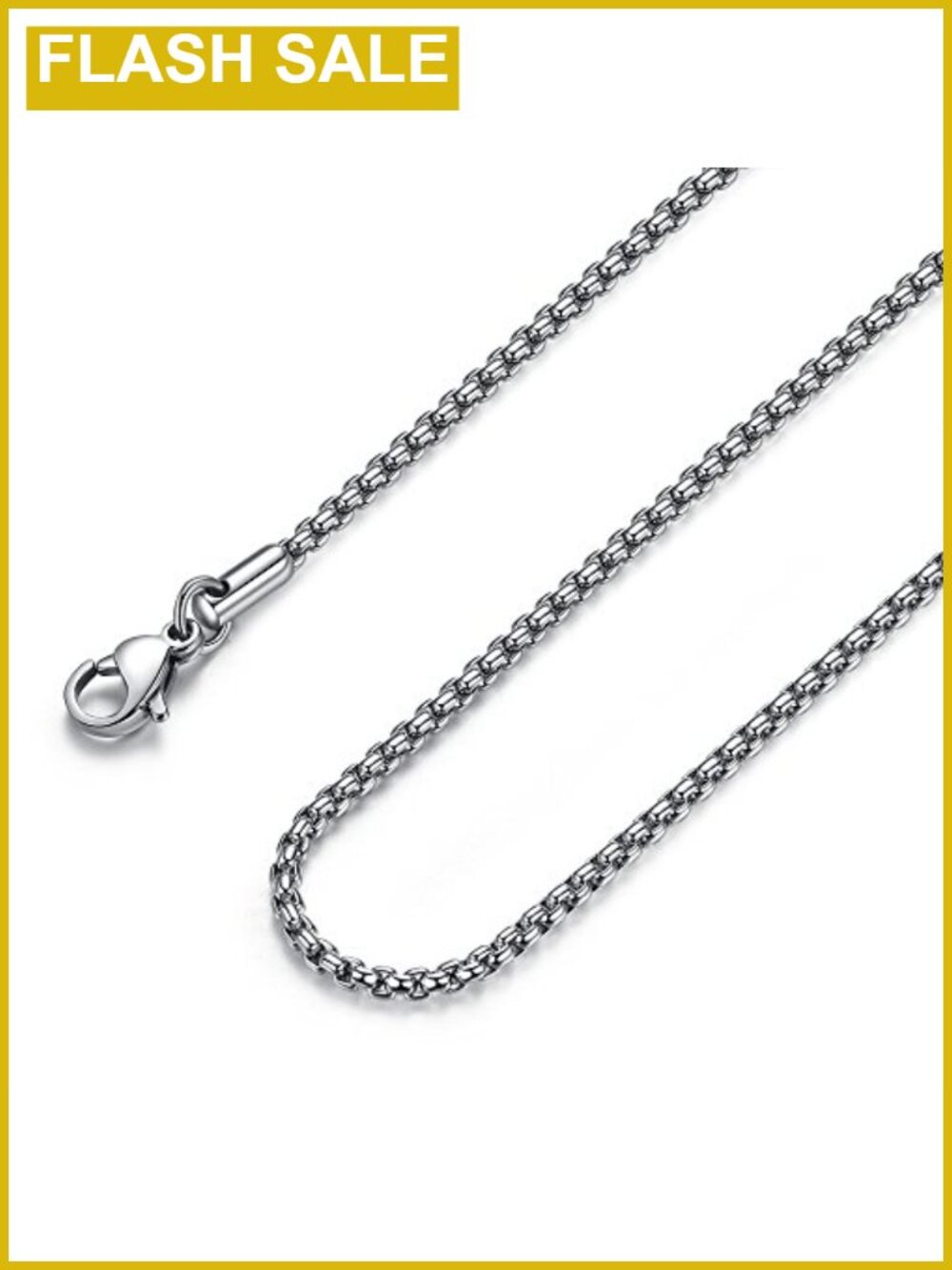 Mens Stainless Steel Rolo Chain Necklace Wide Box Chain Jewelry Gift
